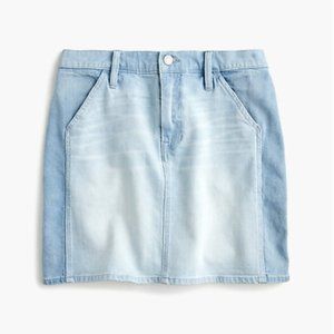 J. Crew Two-tone light wash denim jean skirt (Size 25)